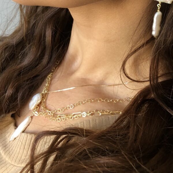 Bea halskæde i sølv med 18 karat guld forgyldning 50 cm