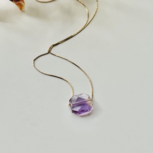 Violetta halskedja med tunn venezia kedja med 18 karat guld förgyllning 42 cm